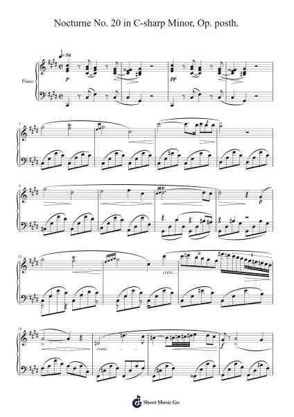 Nocturne No. 20 in C-sharp Minor, Op. posth. Sheet Music by Frédéric Chopin-Arr.Deirholt