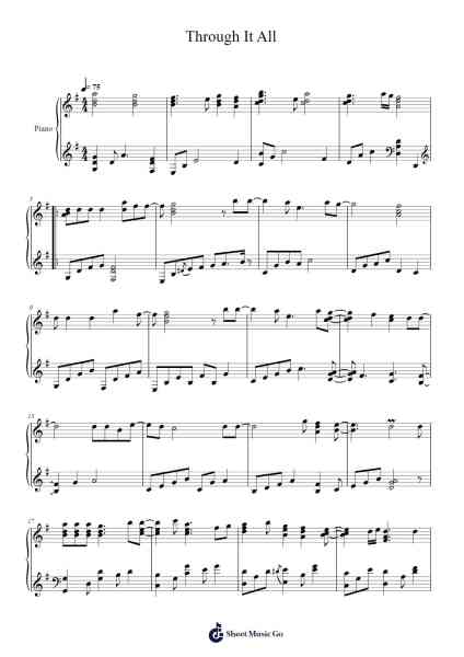 Through It All Sheet Music by Reuben Morgan/Hillsong Worship-Arr.Fieldtein