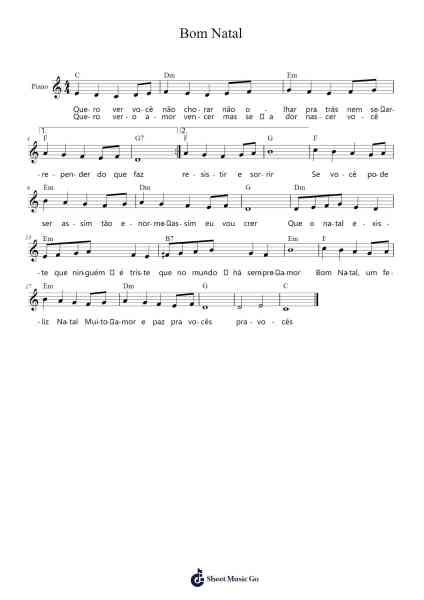 Bom Natal Sheet Music by Edilson Borges de Abrantes (Passarinho)-Arr.Keatsrid Burnsgo