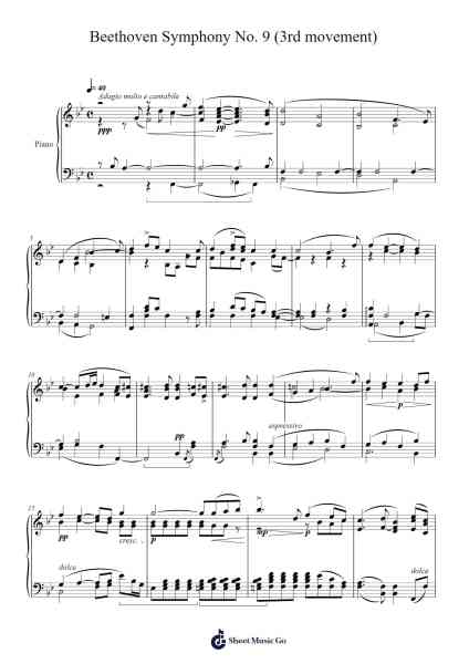 Symphony No. 9 in D Minor, Op. 125: III. Adagio molto e cantabile - Andante moderato Sheet Music by Ludwig van Beethoven-Arr.Darcarr