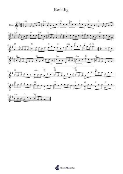 Kesh Jig Sheet Music by Irish Traditional-Arr.Felnah Puvien
