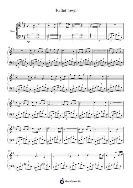 Pallet Town - Etude in G Major Sheet Music by Junichi Masuda-Arr.Nelrist Hornrias