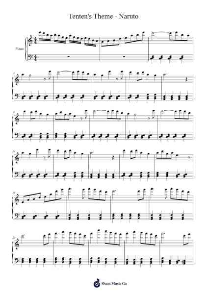 Tenten's Theme - Naruto Sheet Music by Toshio Masuda-Arr.Geornic Hicksjoe
