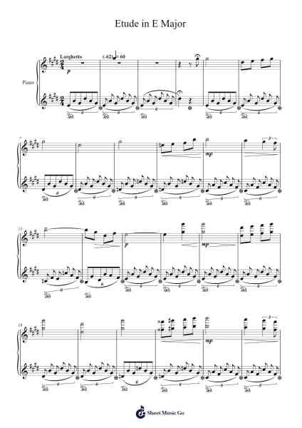 Etude in E Major Sheet Music by Bruceraine Baldkay-Arr.Fieldbing