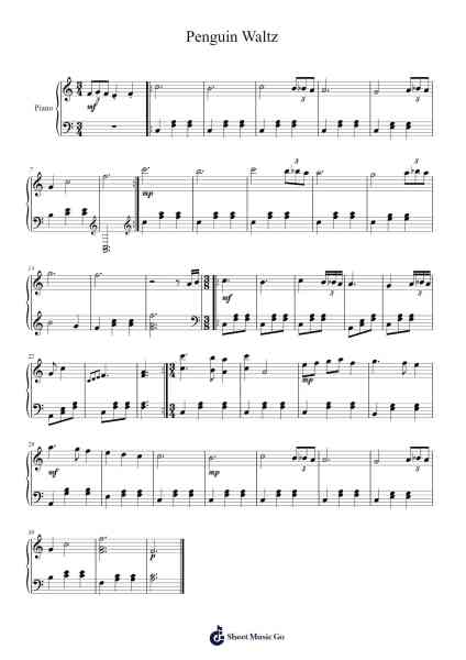 Penguin Waltz Sheet Music by Leora M. Weinreich-Arr.Lilrald