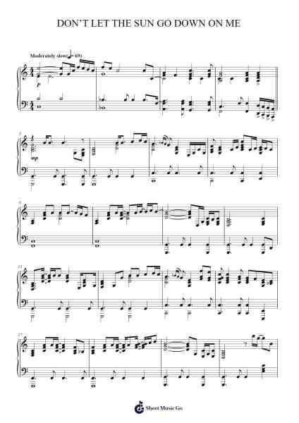 Don't Let the Sun Go Down on Me Sheet Music by Elton John-Arr.Nyroy Vebe