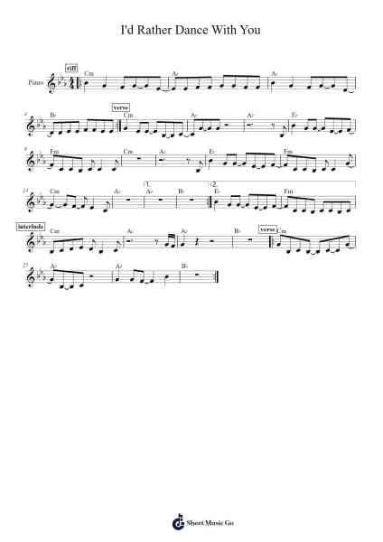 I'd Rather Dance With You Sheet Music by Kings of Convenience-Arr.Yulevieve