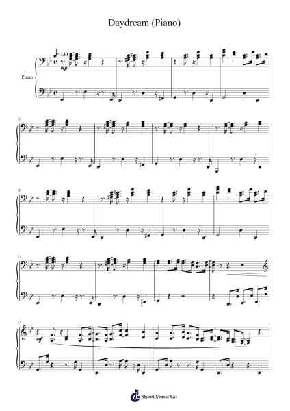 Daydream Sheet Music by Pentodd Millnald-Arr.Lynsmith Yetburne
