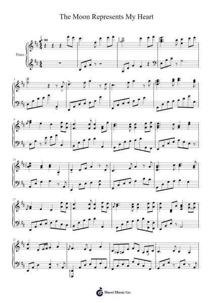 The Moon Represents My Heart Sheet Music by Teresa Teng-Arr.Dukegan Leighfaithe