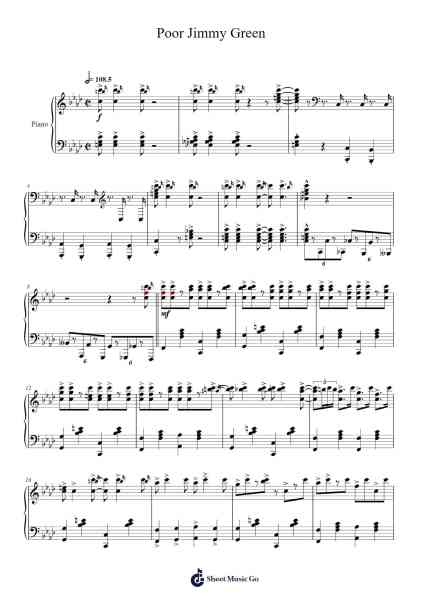 Poor Jimmy Green Sheet Music by James Hubert "Eubie" Blake-Arr.Wesquinn Bunmeg