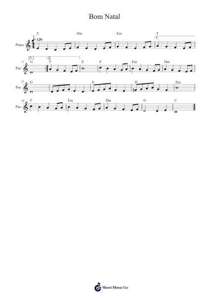 Bom Natal Sheet Music by Dypont Acnd-Arr.Stator