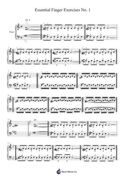 Essential Finger Exercises - No. 1 in the Different Keys Sheet Music by Ernő Dohnányi-Arr.Shertram