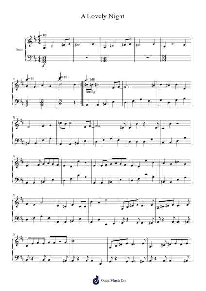 A Lovely Night Sheet Music by Justin Hurwitz-Arr.Bardthea Faylotte