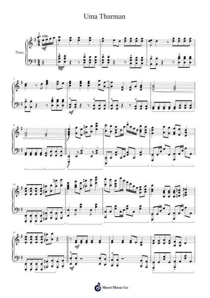 Uma Thurman Sheet Music by Fall Out Boy-Arr.Mattrie
