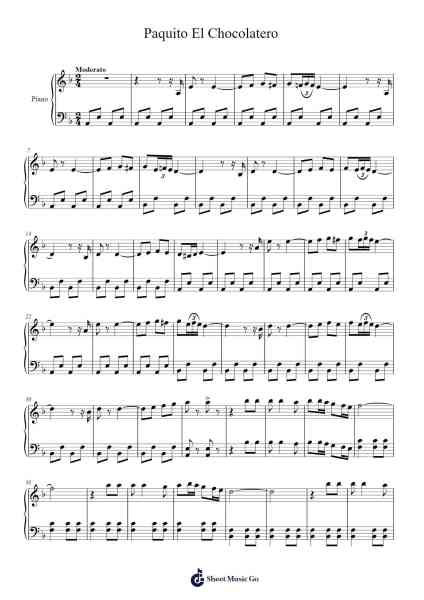 Paquito El Chocolatero Sheet Music by Gustavo Pascual Falcó-Arr.Krisrol Petthew