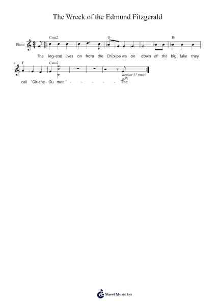 The Wreck of the Edmund Fitzgerald Sheet Music by Gordon Lightfoot-Arr.Buckhue