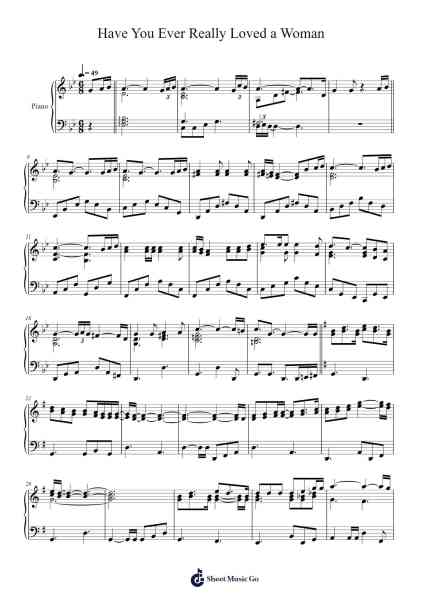 Have You Ever Really Loved a Woman Sheet Music by Bryan Adams-Arr.Ruthfitch Jackjoy