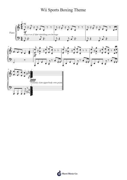 Wii Sports Boxing Theme Sheet Music by Misc Unsigned Bands-Arr.Leolop Faypys