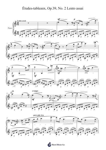 Études-tableaux in A Minor, Op. 39, No. 2: Lento assai Sheet Music by Sergei Rachmaninoff-Arr.Wentio Termaltz