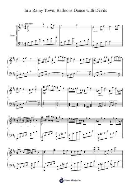 In a Rainy Town, Balloons Dance with Devils Sheet Music by Kenshi Yonezu-Arr.Dileste Conloyd
