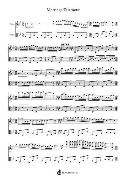 Marriage D'Amour Sheet Music by -Arr.Vicnick Hoodpy