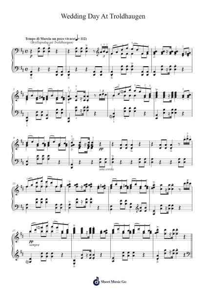 Wedding Day at Troldhaugen, Op. 65, No. 6 Sheet Music by Edvard Grieg-Arr.Brongus Chadkiel