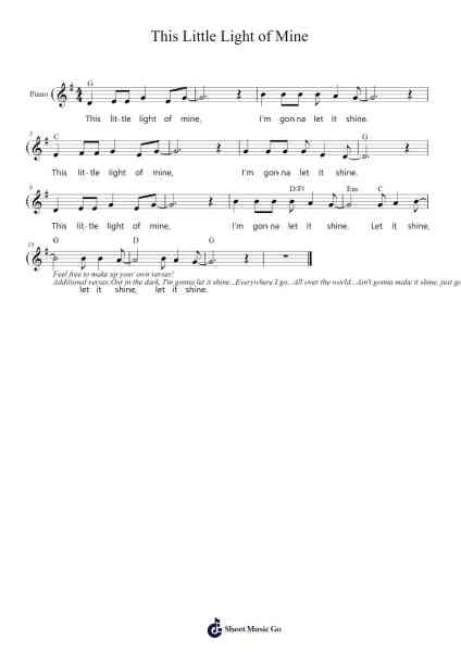 This Little Light of Mine 樂譜由 African-American Spiritual - 編曲 Davehume