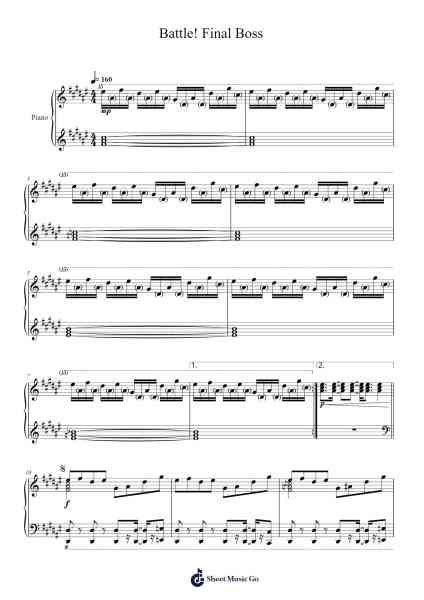 Battle! Final Boss Sheet Music by Toby Fox-Arr.Jobnold