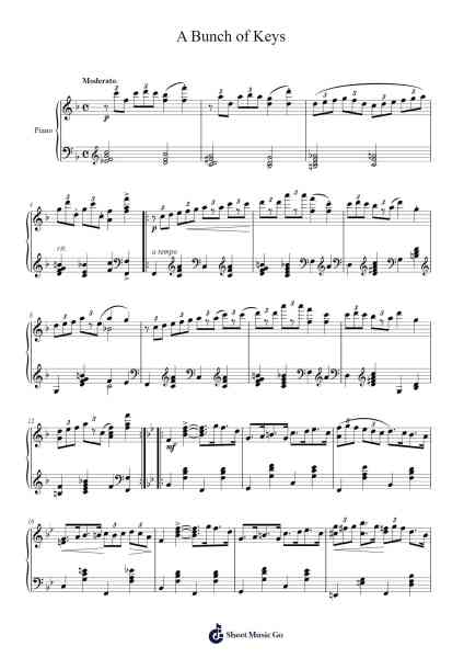 A Bunch of Keys Sheet Music by Stephen Knopf-Arr.Housebuck Boylejones