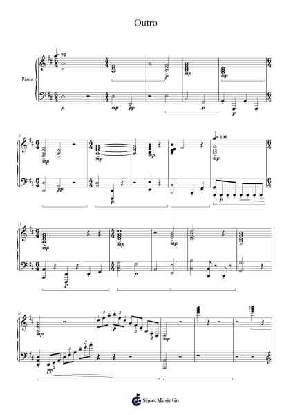 Outro Sheet Music by M83-Arr.Dunbeck