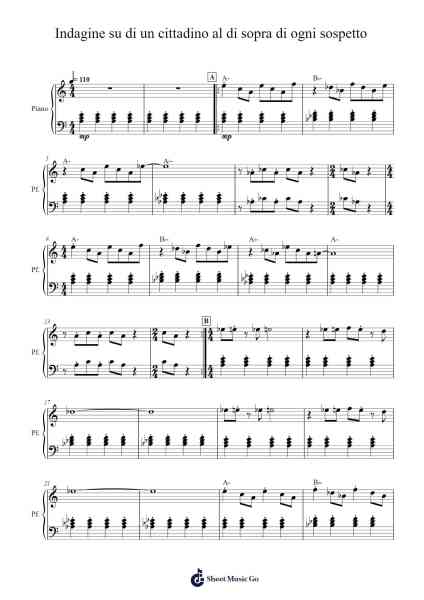 Indagine su di un cittadino al di sopra di ogni sospetto Sheet Music by Ennio Morricone-Arr.Rhysboyce
