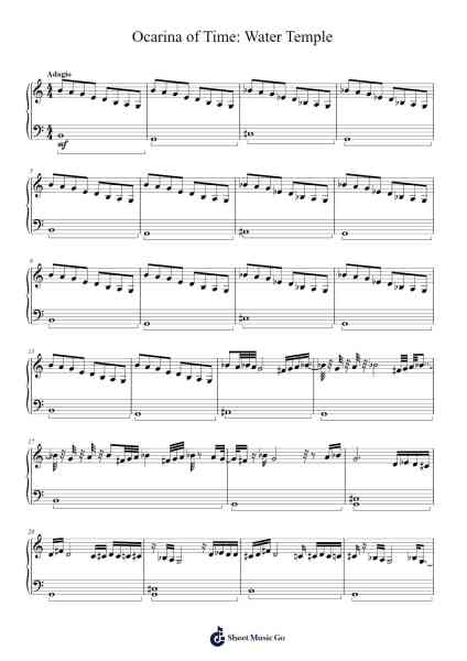 Ocarina of Time: Water Temple Sheet Music by Koji Kondo-Arr.Duttraine