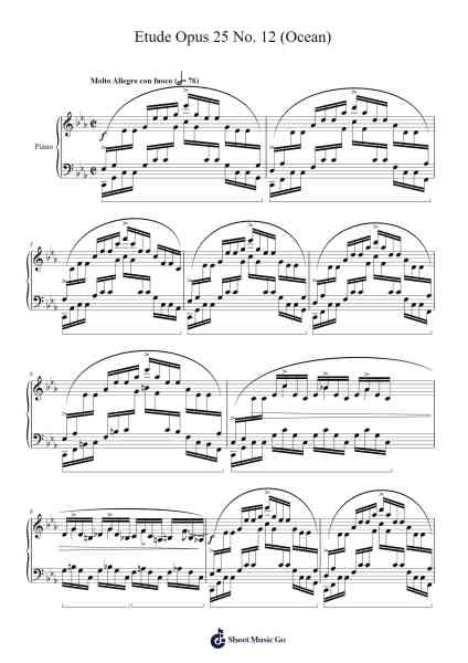 Etude Op. 25 No. 12 in C Minor Sheet Music by Frédéric Chopin-Arr.Kerniei Judkell