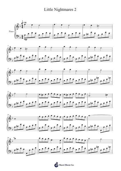 Little Nightmares 2 Sheet Music by Tobias Lilja-Arr.Rusden