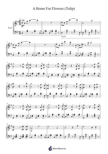 A Home For Flowers (Tulip) Sheet Music by Pedro Silva-Arr.Roomag Dobleste