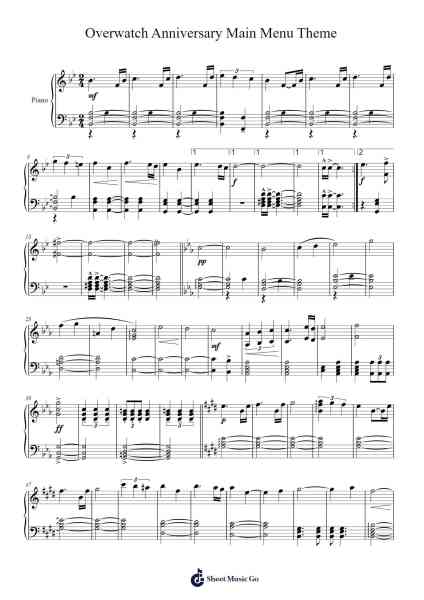 Overwatch Anniversary Main Menu Theme Sheet Music by undefined-Arr.Springqe