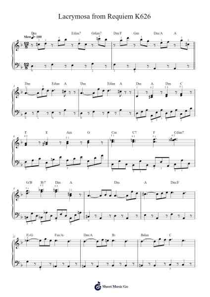 Requiem in D Minor, K. 626: III. Lacrimosa Sheet Music by Wolfgang Amadeus Mozart-Arr.Barlo Osford