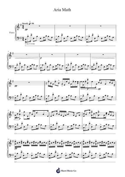 Aria Math Sheet Music by C418-Arr.Ruthives Sibylxy