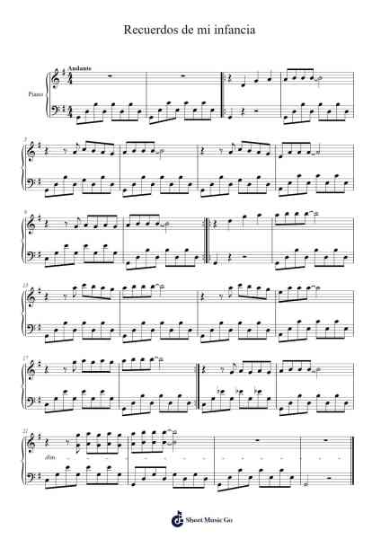 Recuerdos de mi infancia Sheet Music by Inocencio García González-Arr.Bartther Benxon