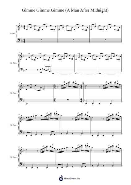 Gimme Gimme Gimme (A Man After Midnight) Sheet Music by Benny Andersson/Björn Ulvaeus-Arr.Chloepole