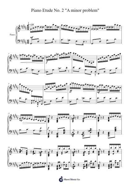 Piano Etude No. 2 "A minor problem" Sheet Music by undefined-Arr.Markxy