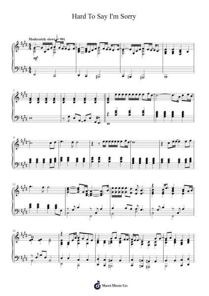 Hard To Say I'm Sorry Sheet Music by Chicago-Arr.Hoywoolf Lindses