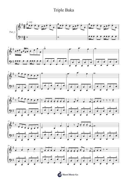 Triple Baka Sheet Music by Kyoto Ide-Arr.Jonessibyl Midsopp
