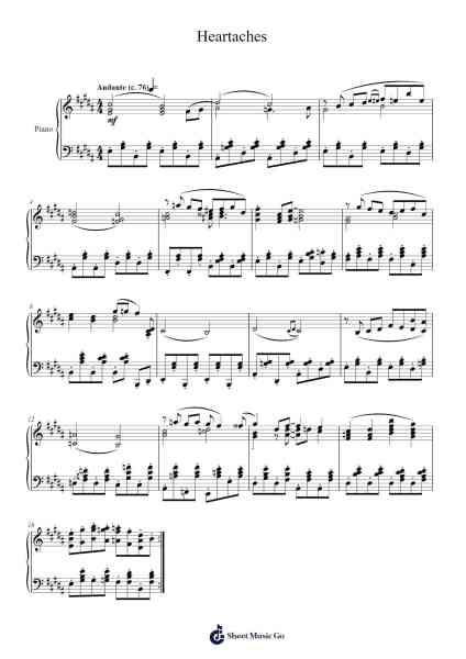 Heartaches Ноты для фортепиано от Al Bowlly-Arr.Kirkjoel
