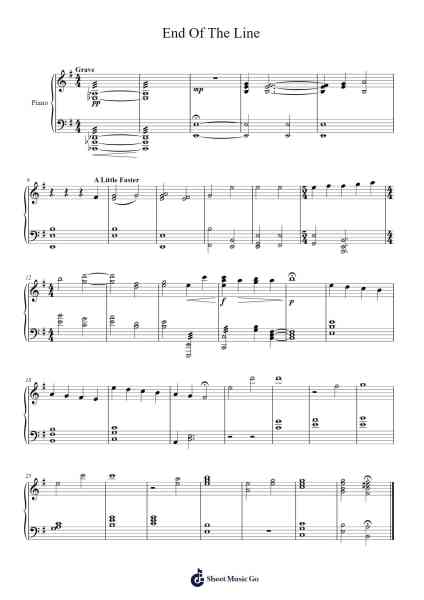 End Of The Line Sheet Music by Henry Jackman-Arr.Kyleret Earlkyle