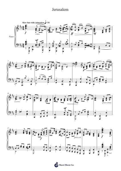 Jerusalem Sheet Music by C. H. H. Parry-Arr.Megreau Readeries