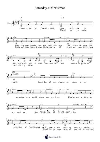 Someday at Christmas Sheet Music by Stevie Wonder-Arr.Tutlyn Bradpeare