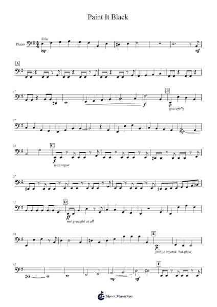 Paint It Black Sheet Music by The Rolling Stones-Arr.Stilhan Dalter