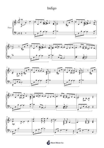 Indigo Sheet Music by Yiruma-Arr.Hewkay Brewstience