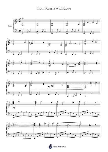 From Russia with Love Sheet Music by Lionel Bart-Arr.Osger